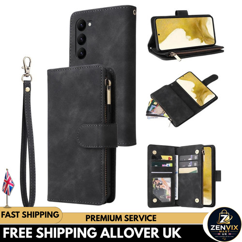 Zip wallet case leather flip - zip,